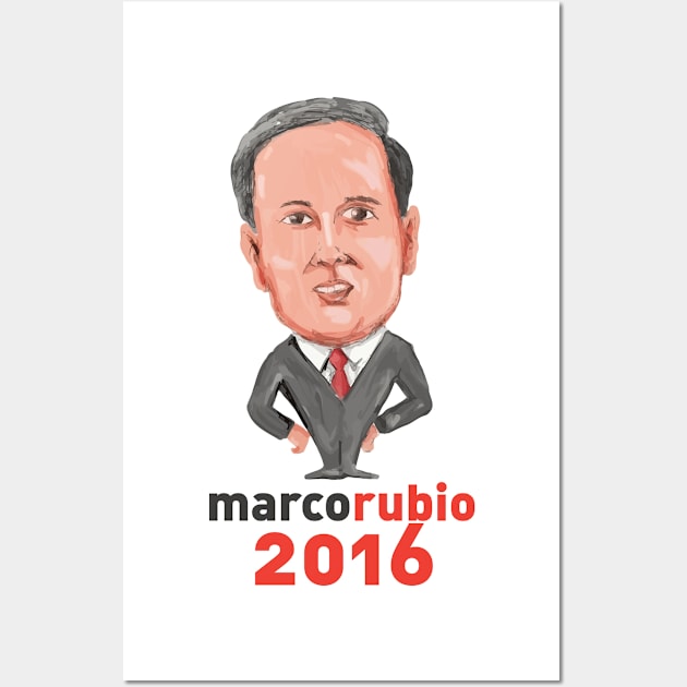 Marco Rubio 2016 President Caricature Wall Art by retrovectors